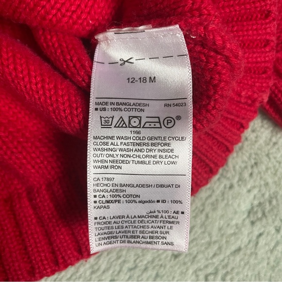 Old Navy Red Cowl Neck Cable Knitt Sweater for Toddlers - Picture 4 of 4